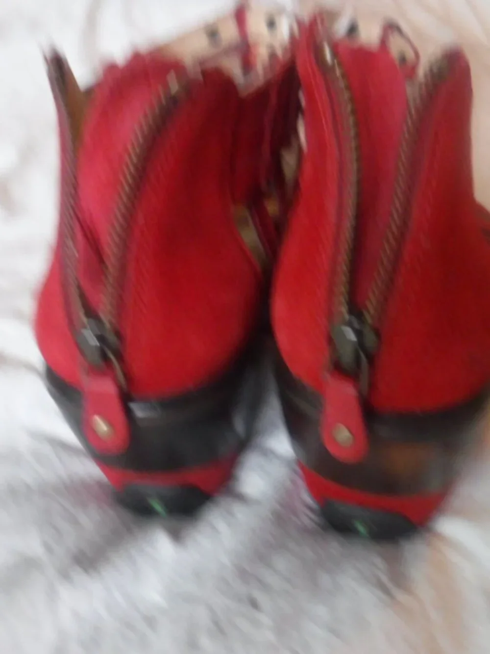 Jambu Womens Red strappy Wedge Shoes Womens Size 7 1/2 M